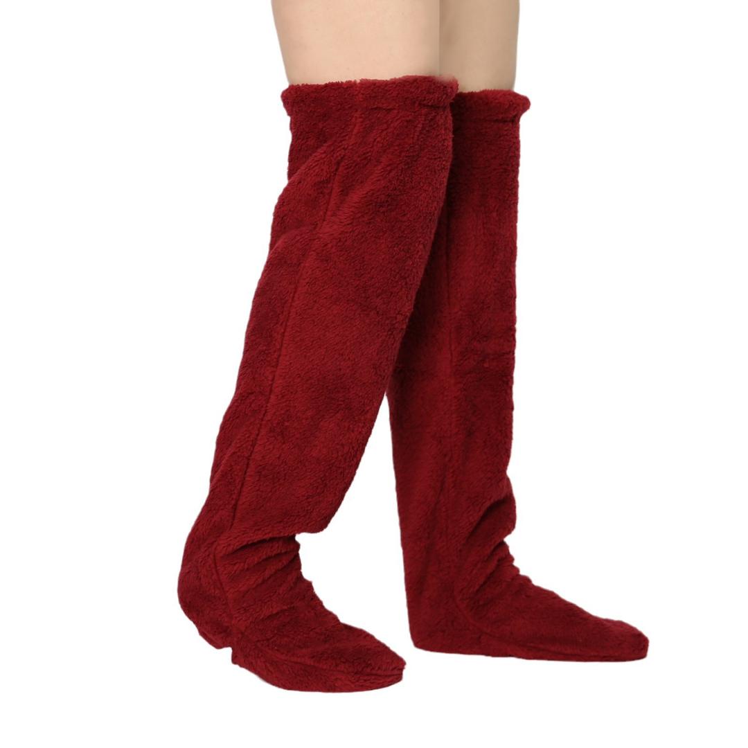 Warm long  winter thermal leg warmers BlackNov
Black ,dark grey, Christmas Red