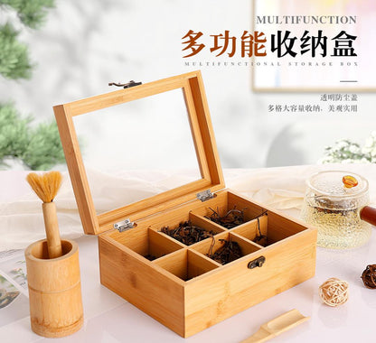 Eco friendly bamboo tea bag organizer