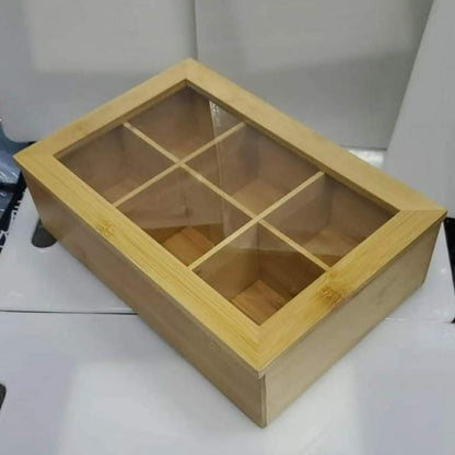 Eco friendly bamboo tea bag organizer