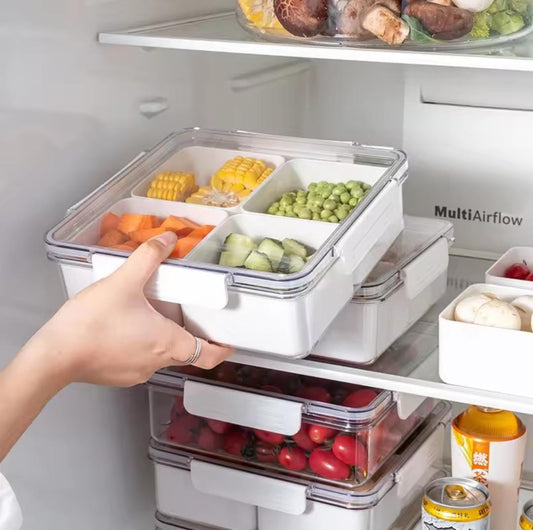 4 in 1 Compartment fridge container with removable inner tins