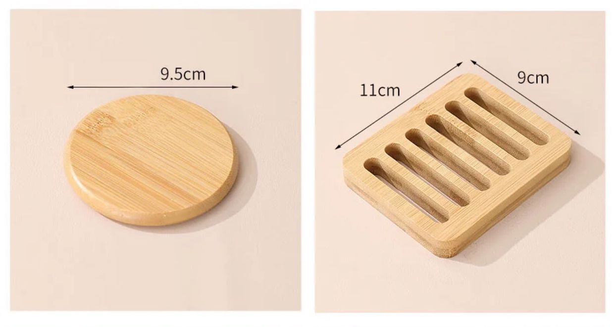 4Pc bamboo coasters and rack