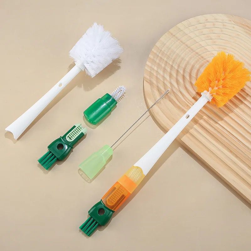 Long handle 5 in 1 bottle cleaning brush