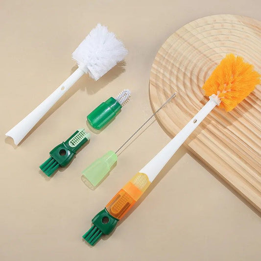 Long handle 5 in 1 bottle cleaning brush