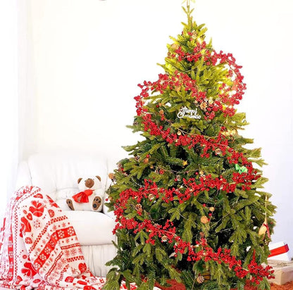 Red berry christmas garland with light