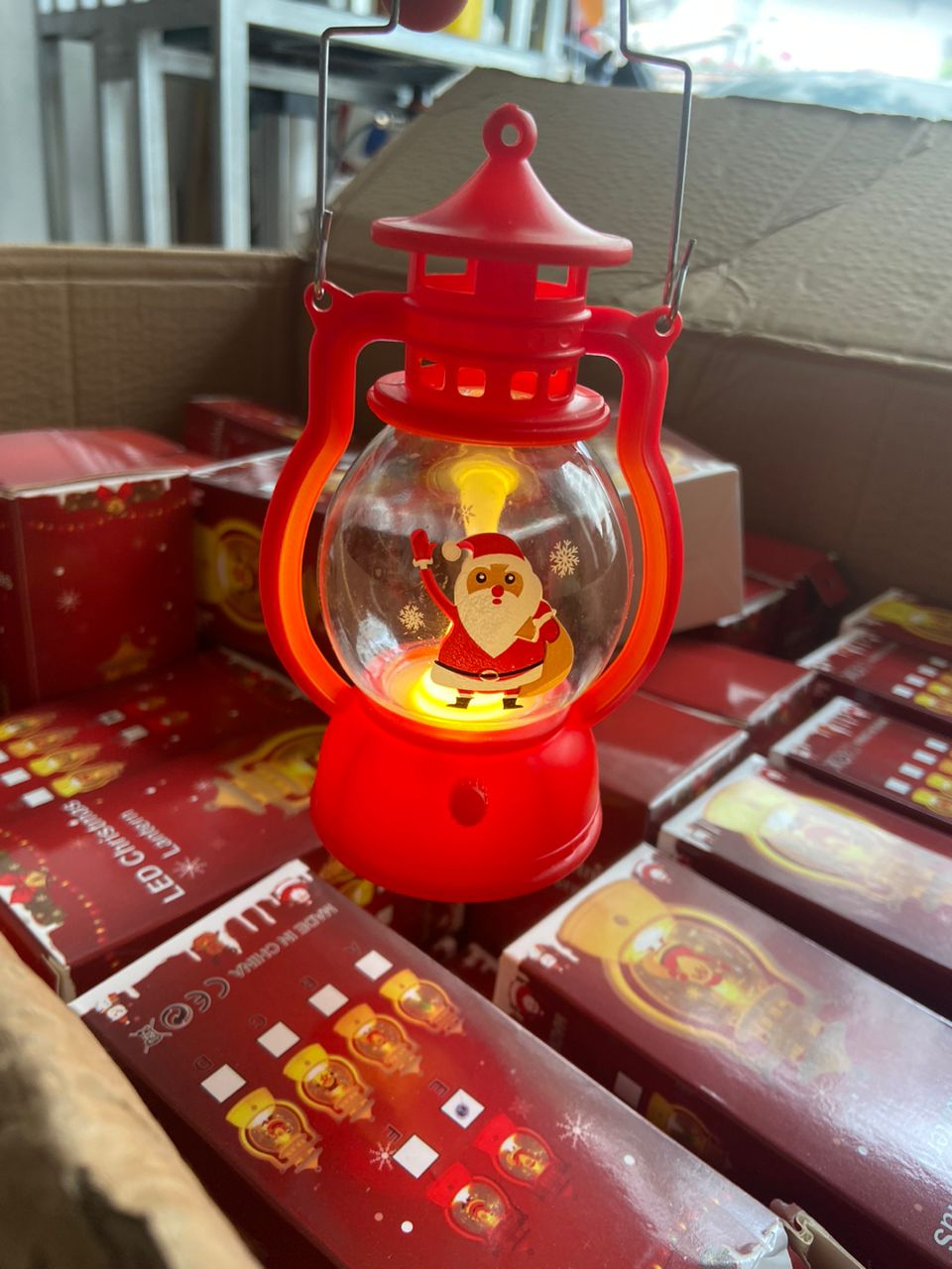 Christmas lantern each. Red only