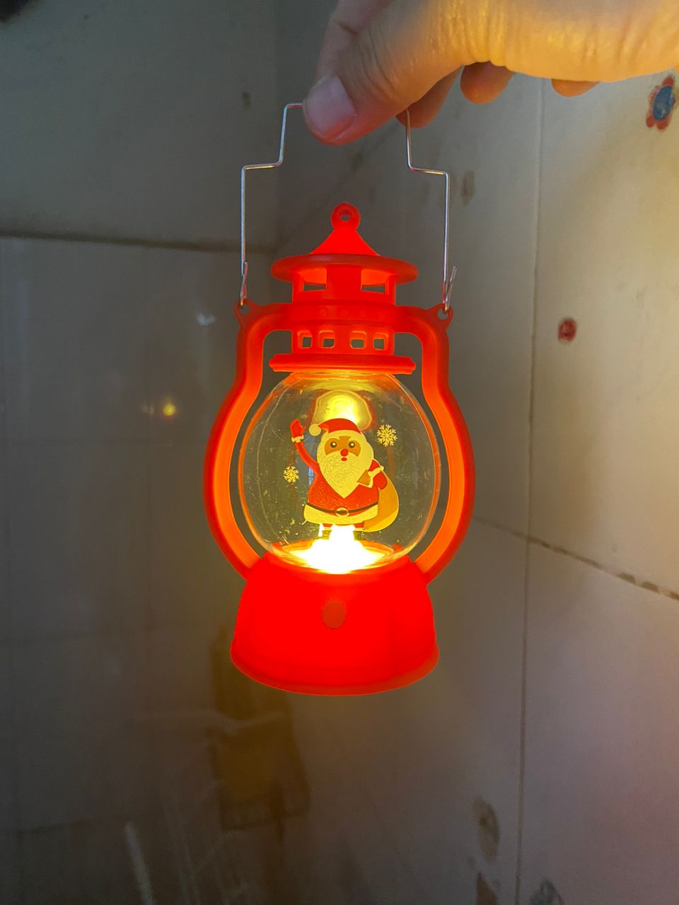 Christmas lantern each. Red only