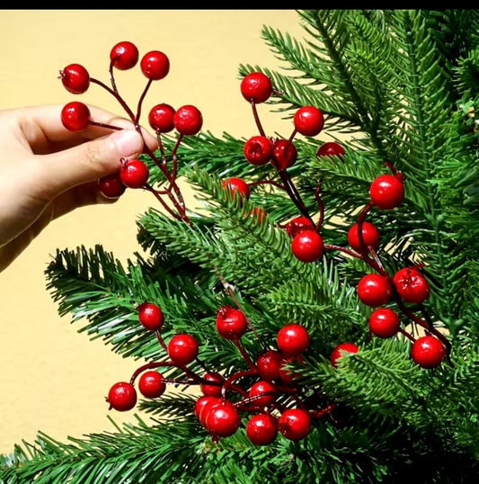 10 branches  Christmas decor redberry