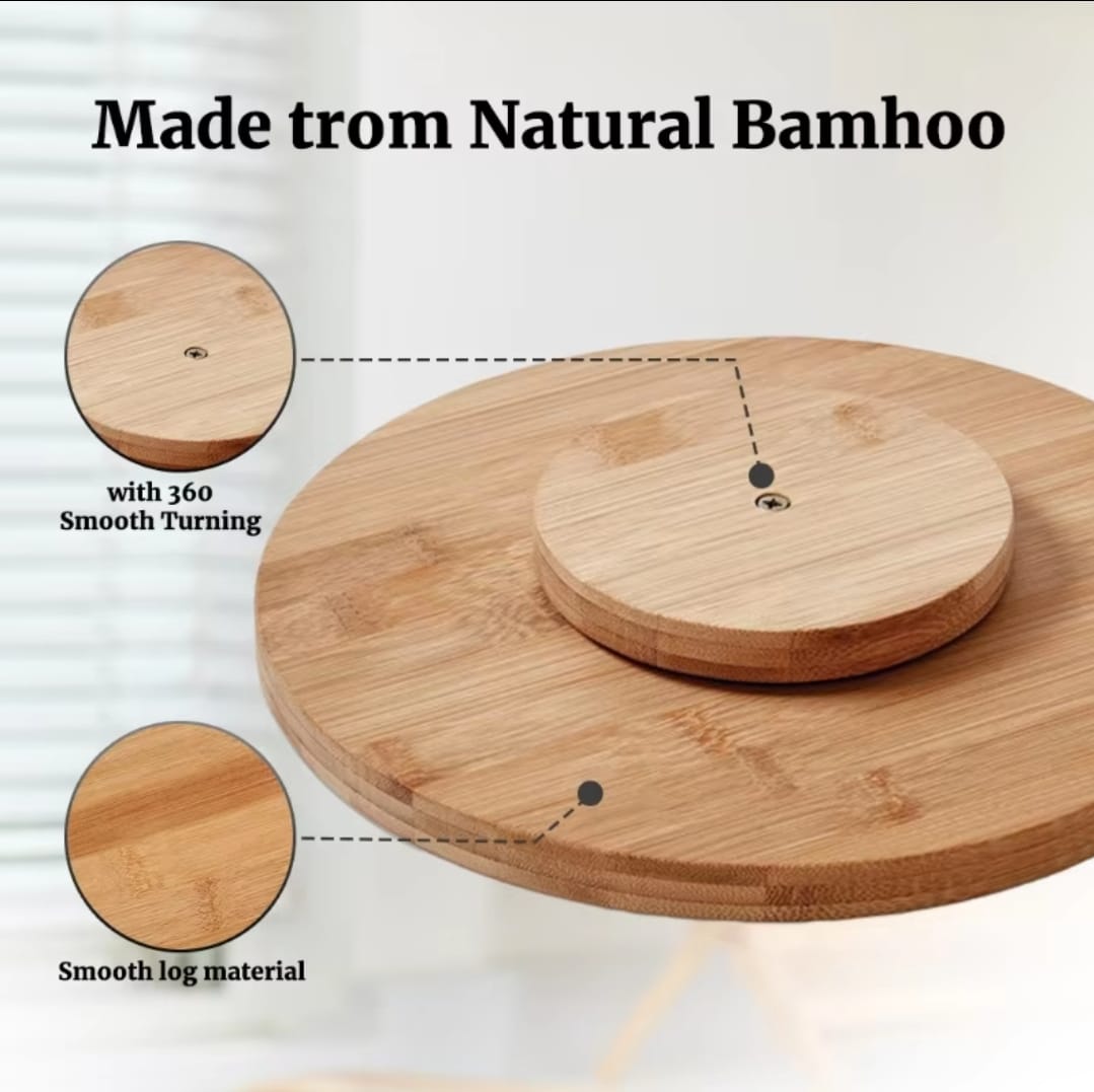 Single layer Bamboo rotating spice rack/Lazy Susan