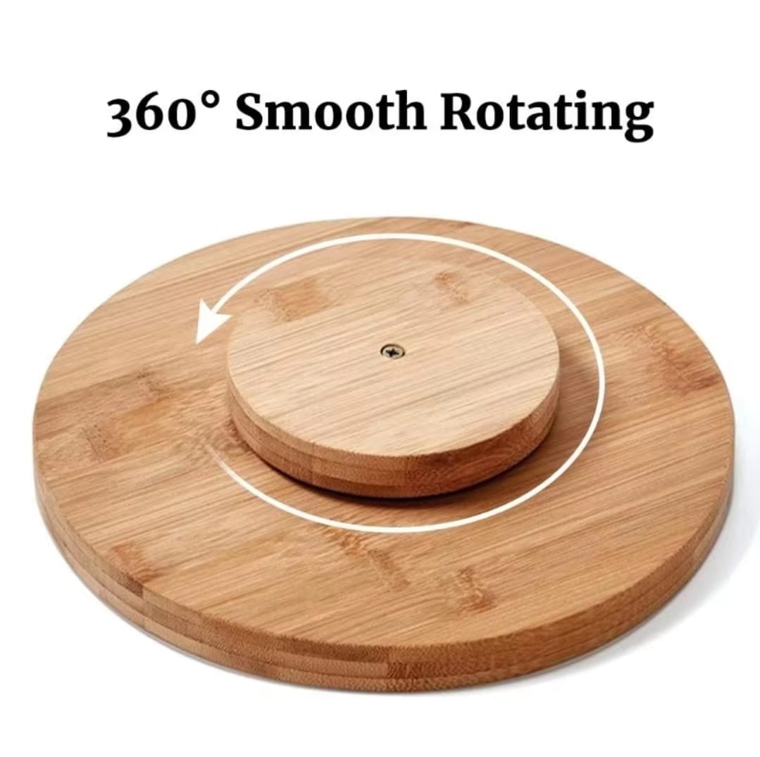 Single layer Bamboo rotating spice rack/Lazy Susan