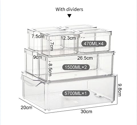 7pc Set stackable storage box