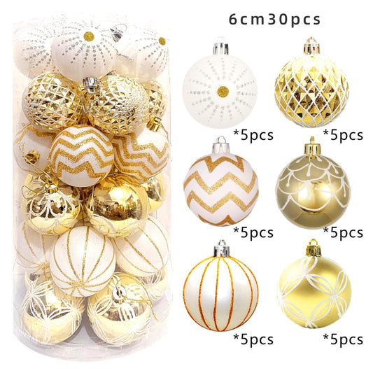 30Pcs Christmas Ball  Christmas Hanging Pendants Xmas Round Balls Ornaments*