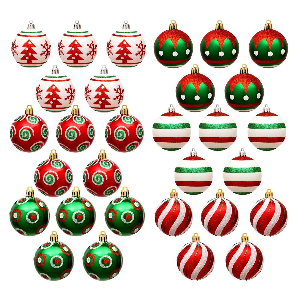 30Pcs Christmas Ball  Christmas Hanging Pendants Xmas Round Balls Ornaments*