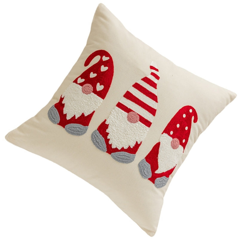 Christmas Embroidered Cushion Cover Merry Christmas Cartoon Embroidered Pillow Cover Festival Living Room Sofa