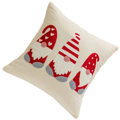 Christmas Embroidered Cushion Cover Merry Christmas Cartoon Embroidered Pillow Cover Festival Living Room Sofa