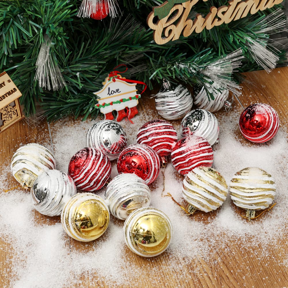 *6pcs New Plastic Christmas Ball 6cm Abnormal Ball Shaped Ball Christmas Tree Decorative Pendant Gold Silver Christmas Balls*