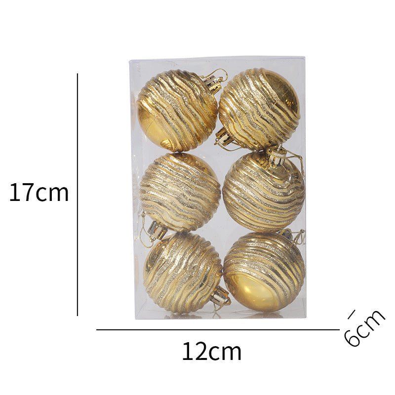 *6pcs New Plastic Christmas Ball 6cm Abnormal Ball Shaped Ball Christmas Tree Decorative Pendant Gold Silver Christmas Balls*