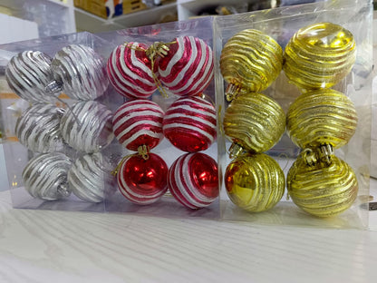6pcs Colorful 3D Christmas Ball For Xmas Pendant Decoration