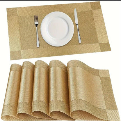 6pcs pvc table mats plus one table runner