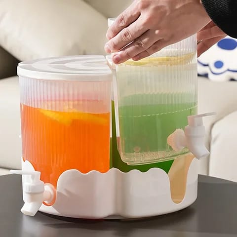 Partitioned juice dispenser with stand  BlackNov