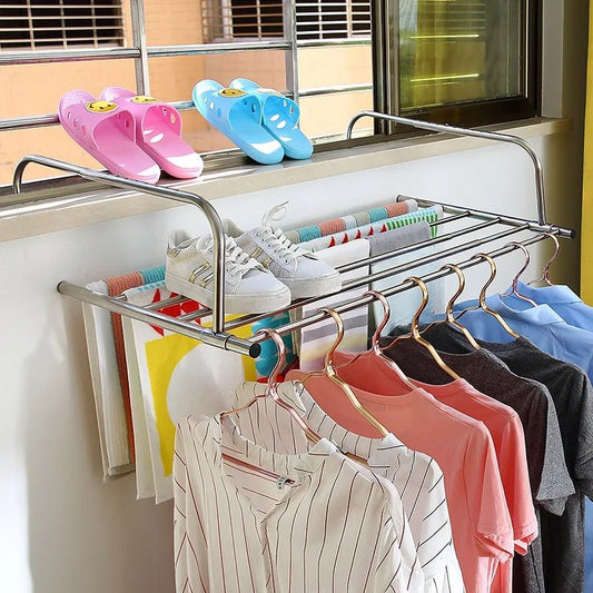 Stainless steel expandable foldable balcony  drying rack