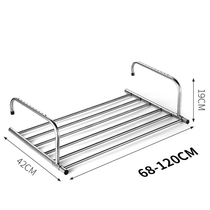 Stainless steel expandable foldable balcony  drying rack