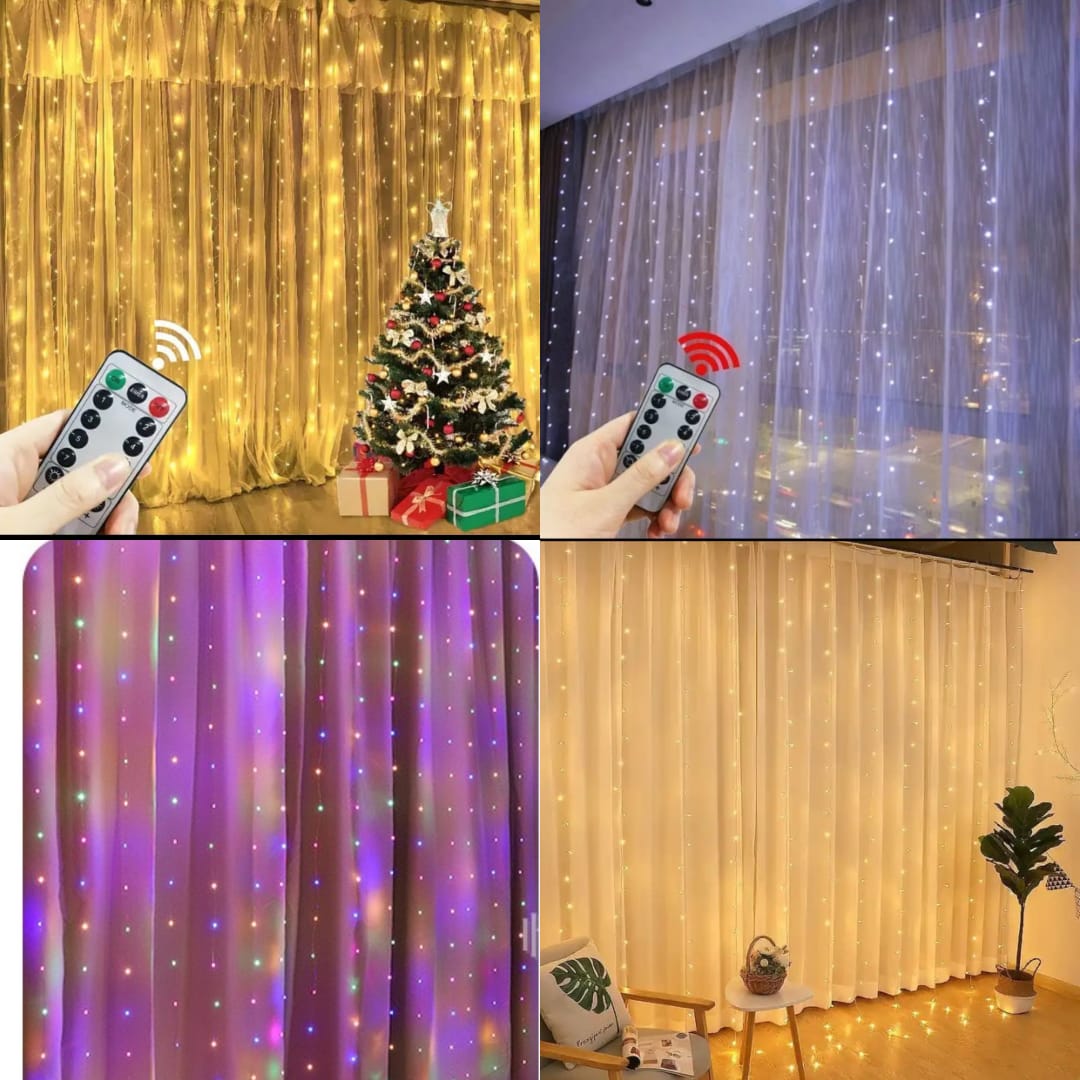 3m  Christmas curtain lights  with  remote