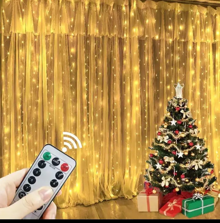 3m  Christmas curtain lights  with  remote