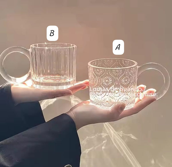 6Pc Glass mugs BlackNov