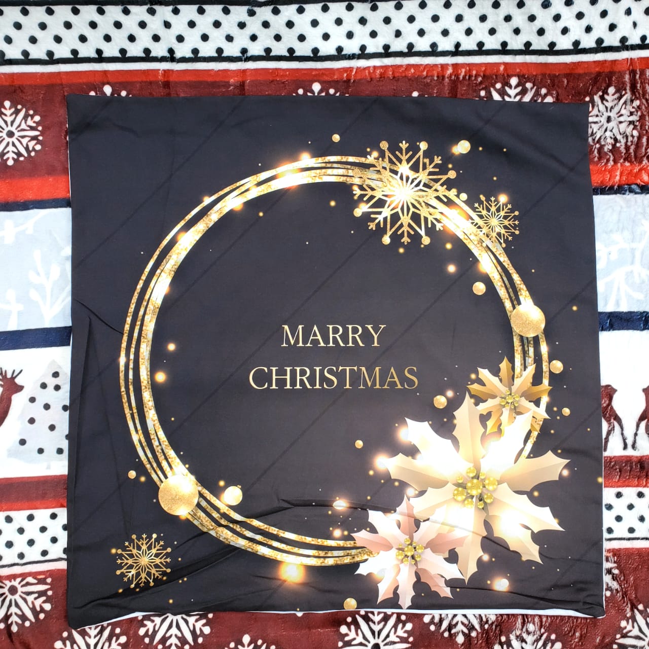 Christmas themed home decor cushion cover Christmas throw cases -2pc