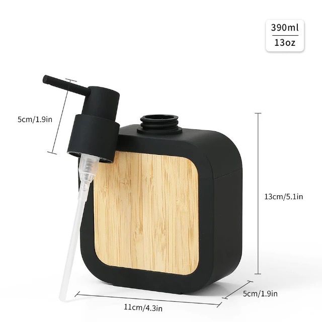 390ml bamboo refillable soap dispenser