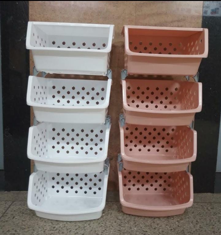 4Tier stackable vegetable rack with lid