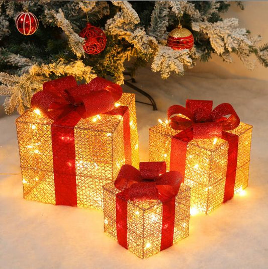 3pcs set Christmas lighted gift box