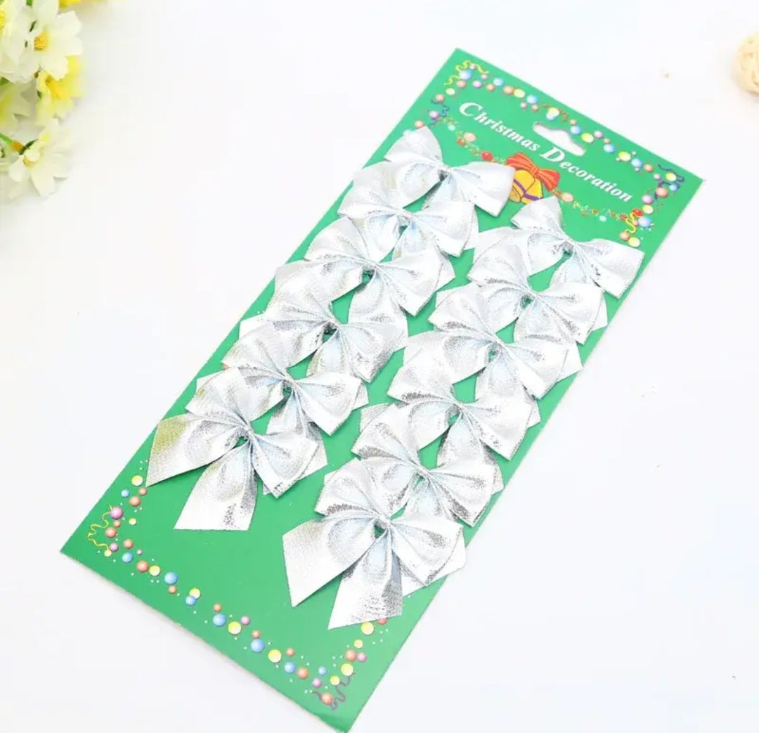 12pcs Christmas tree tie back bow decors