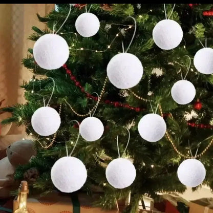 6pc  White Christmas decor balls