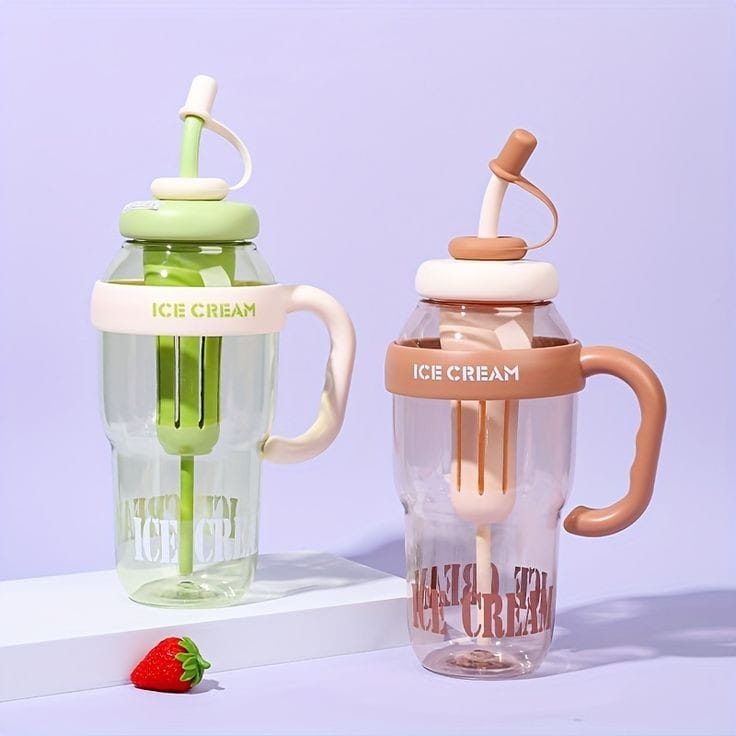1200ml Cute Water Bottle with Straw