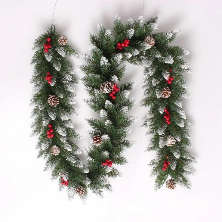 2.5M Premium Natural Green Christmas Garland pine-Cones and Berries