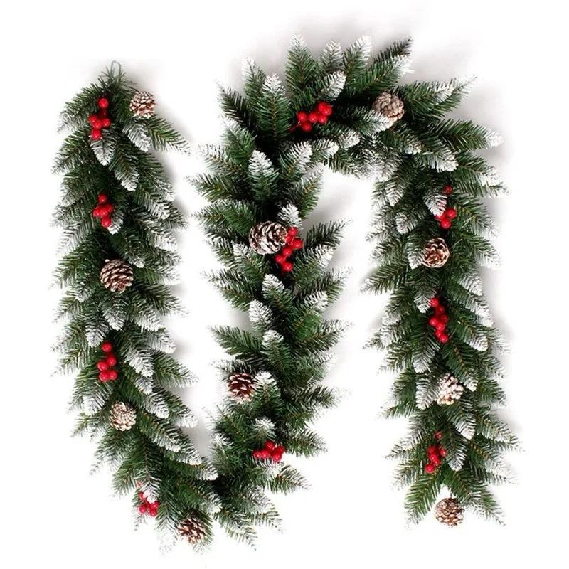 2.5M Premium Natural Green Christmas Garland pine-Cones and Berries