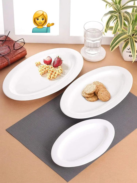 Ceramic Deep Oval Plates 2pc