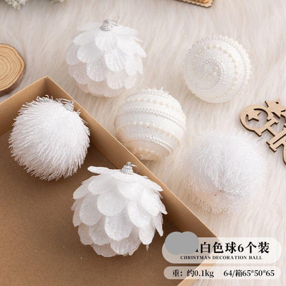6pc Set Assorted Christmas Decor Balls