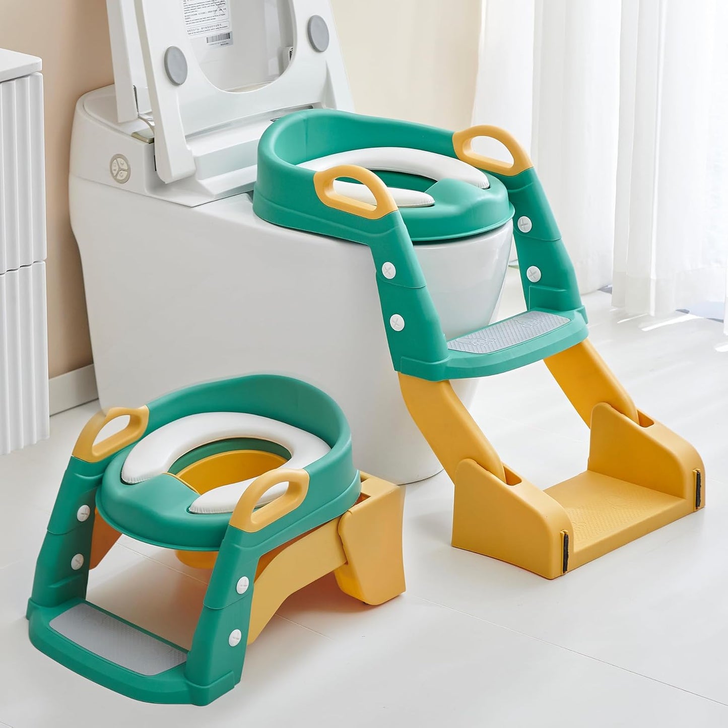 2 in 1 toilet potty trainer seat with a ladder