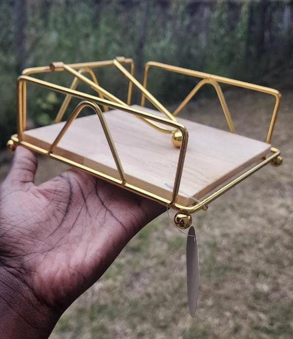 Golden napkin/ holder