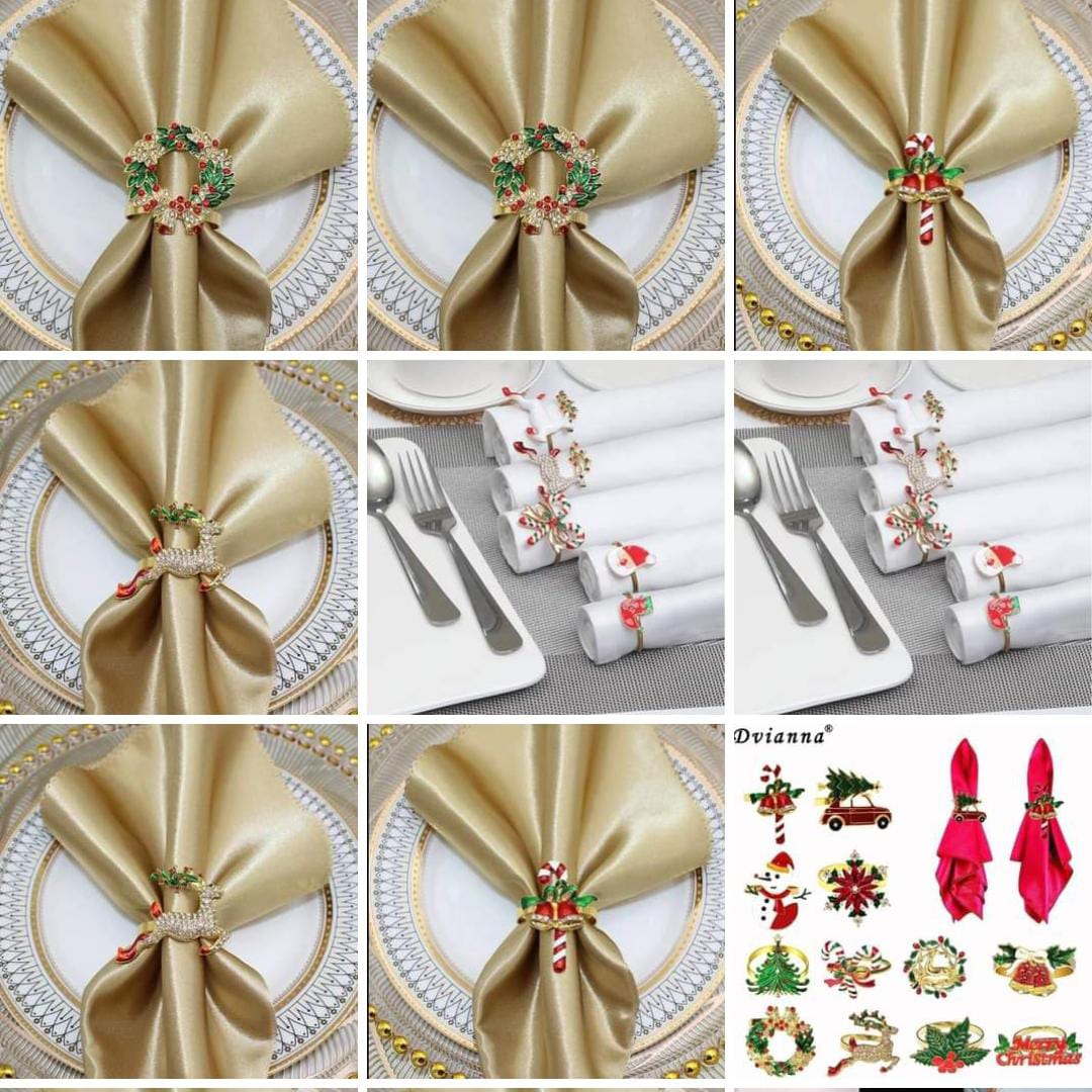 Christmas themed napkin rings 6pc