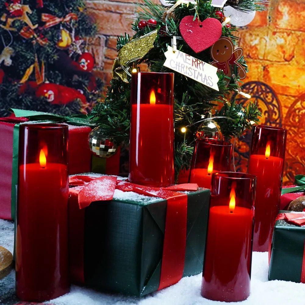 9pc red flameless LED candles