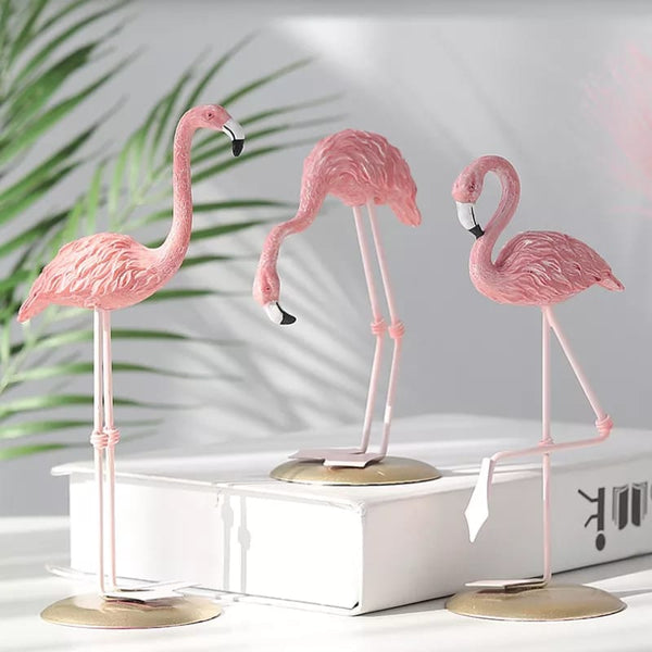 Pink Flamingo Decorative Ornament Set