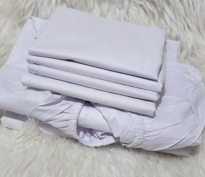 7*8 White plain cotton bedsheets