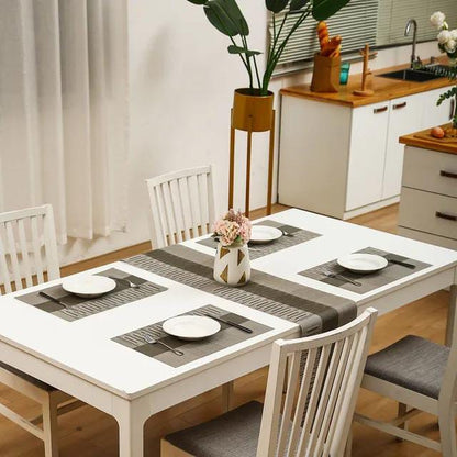 6pcs pvc table mats plus one table runner