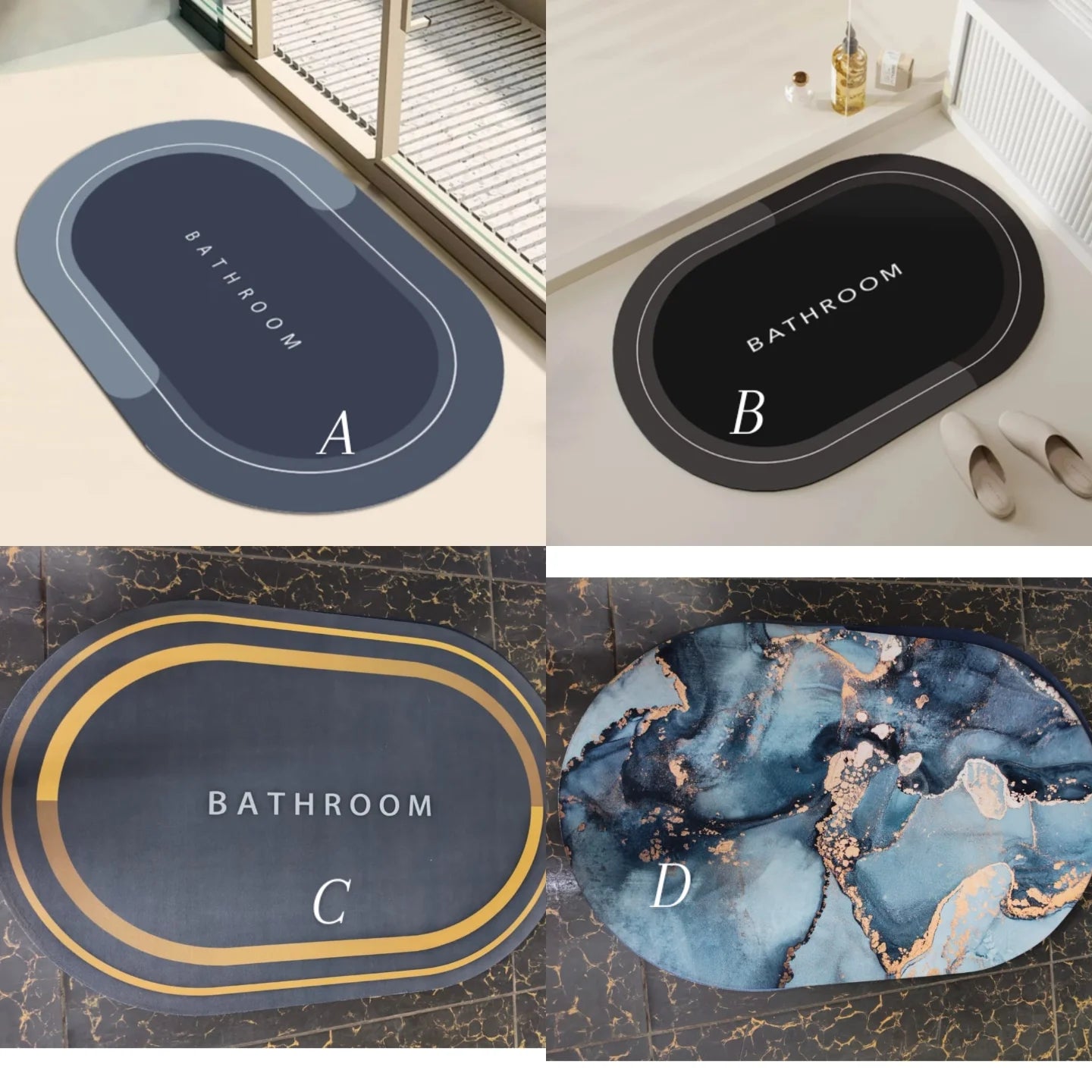 Large 50*80 Bathroom Mats  BlackNov