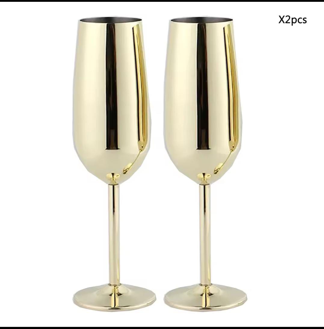 Gold Stainless steel wine glass set