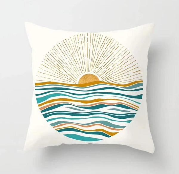 Sun and Sea Throw Pillow Cover