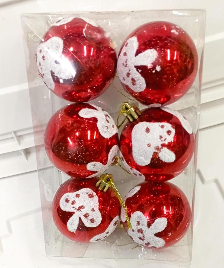 6pc Glitter Christmas Balls